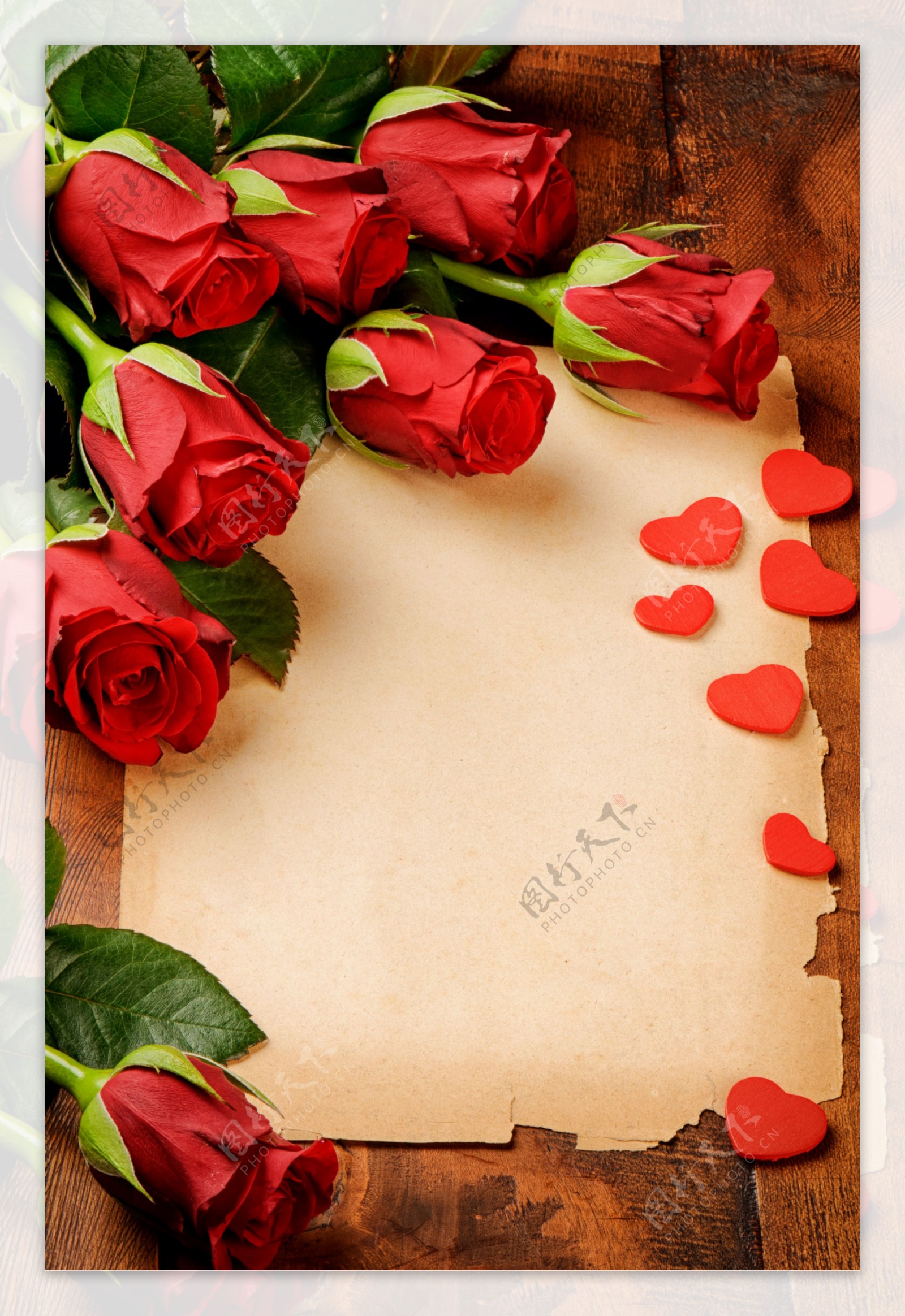 情人节爱心与玫瑰图片