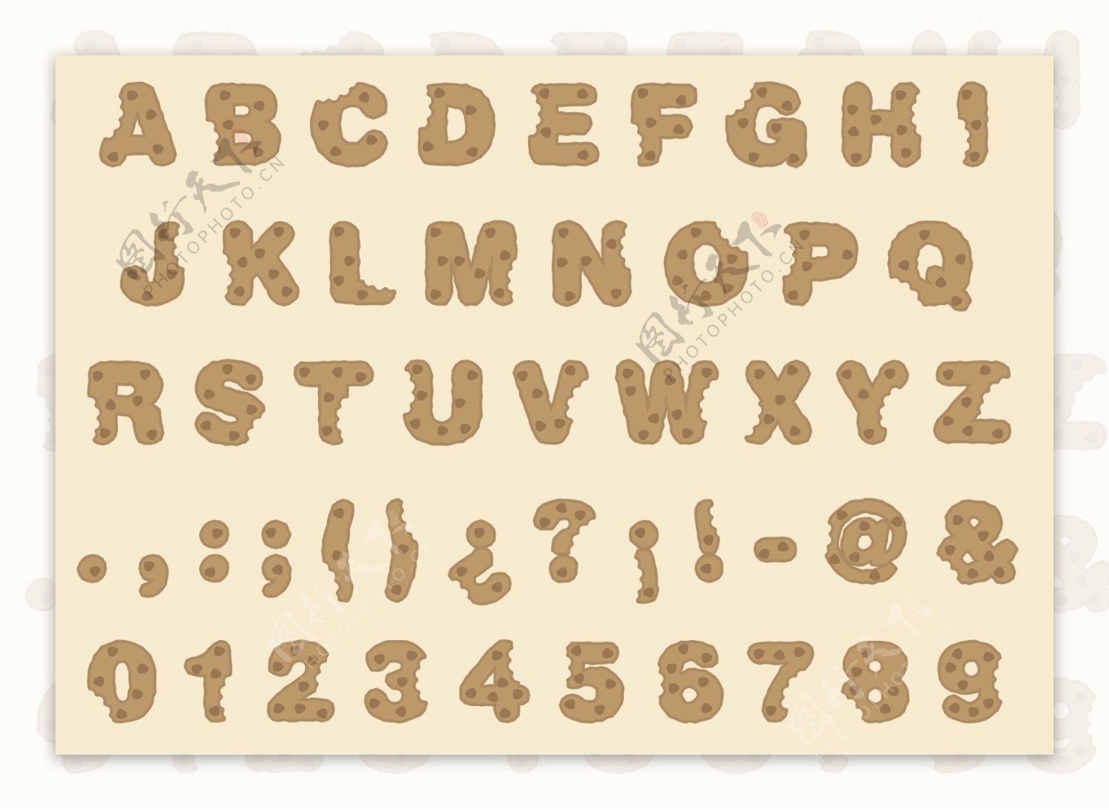 饼干字母数字素材