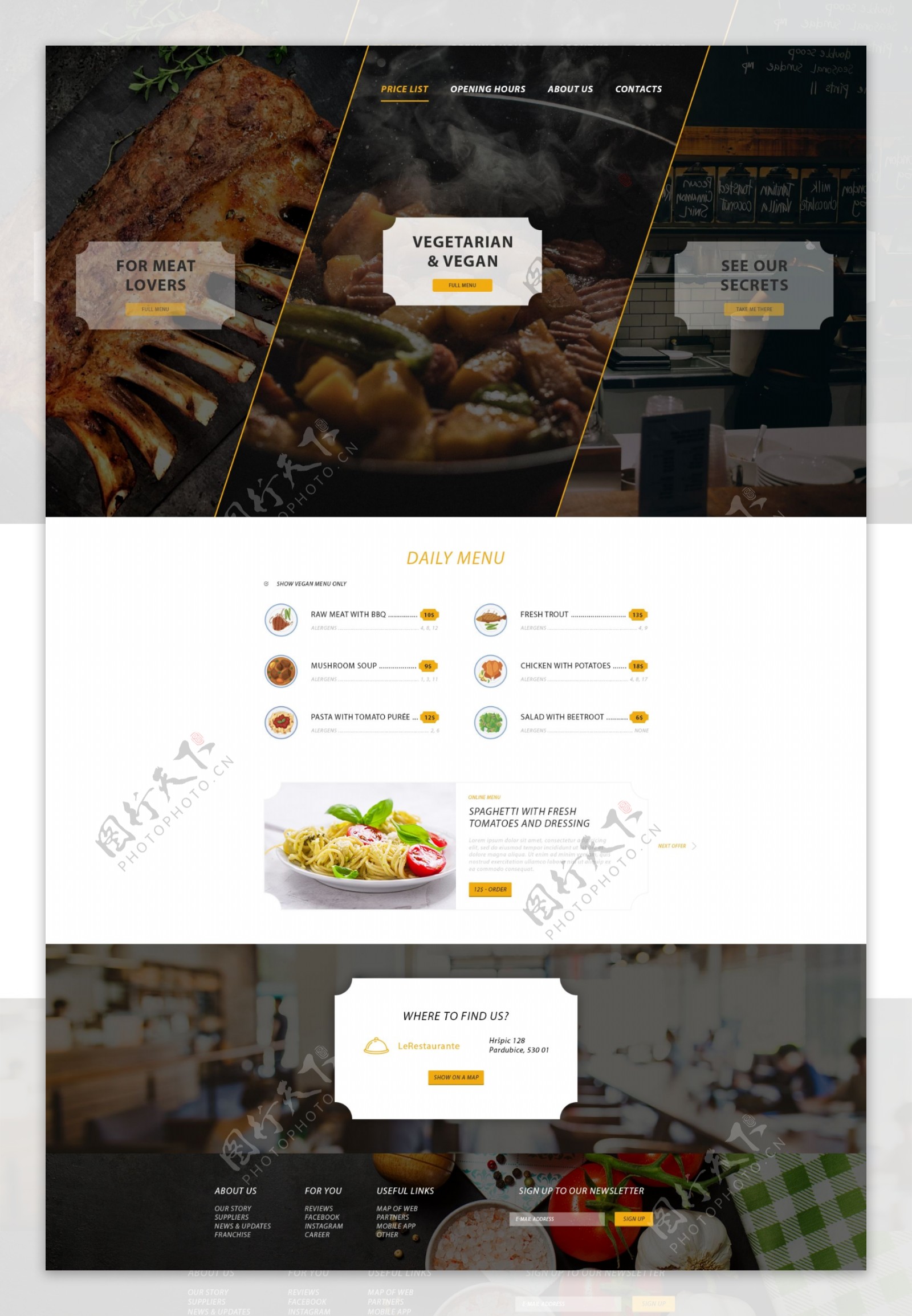 餐厅美食高档网站设计