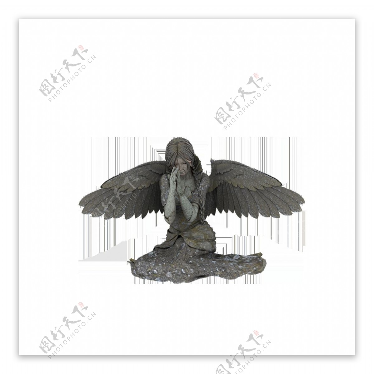 天使的翅膀女孩雕像