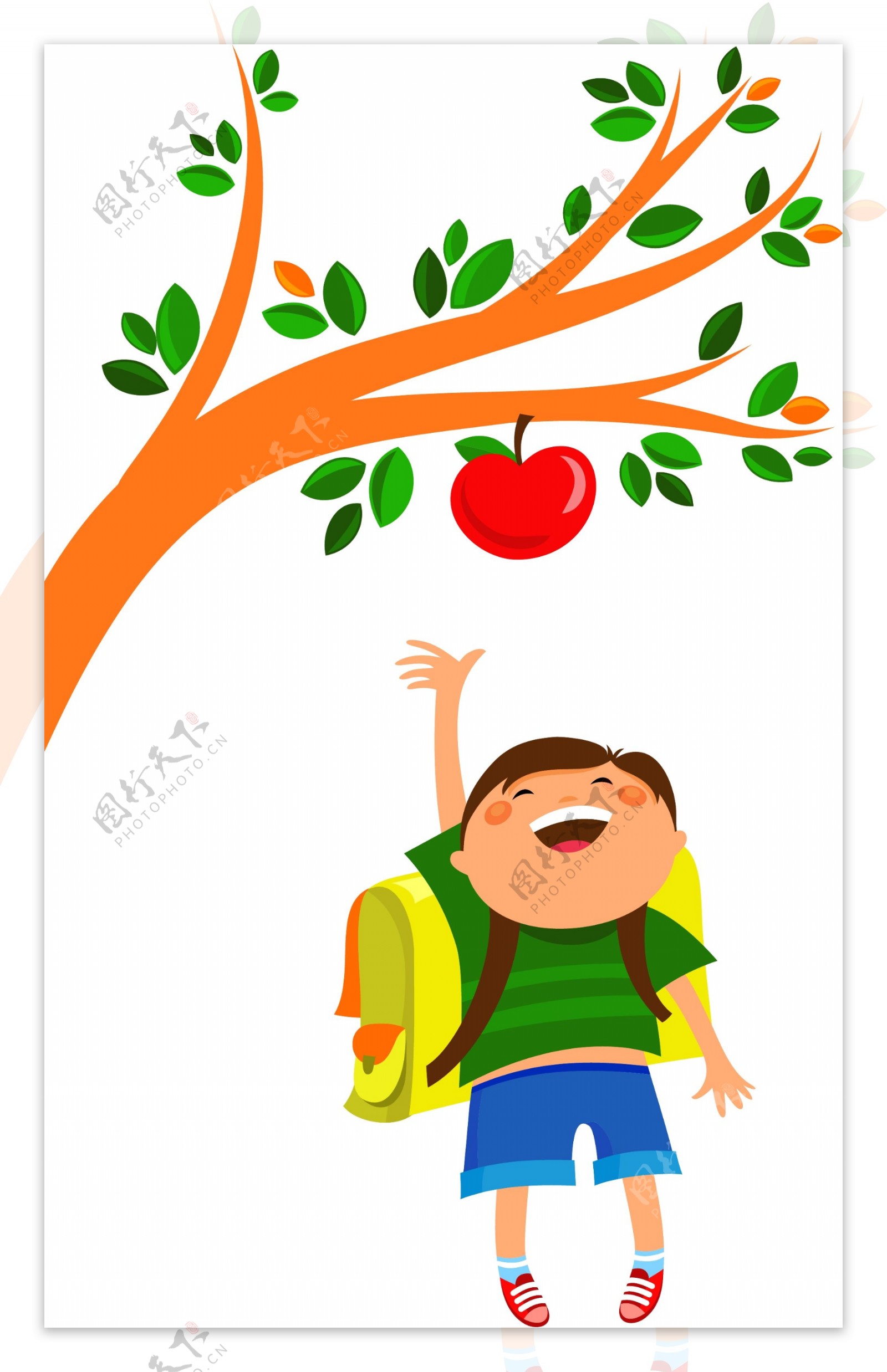 手绘儿童苹果元素