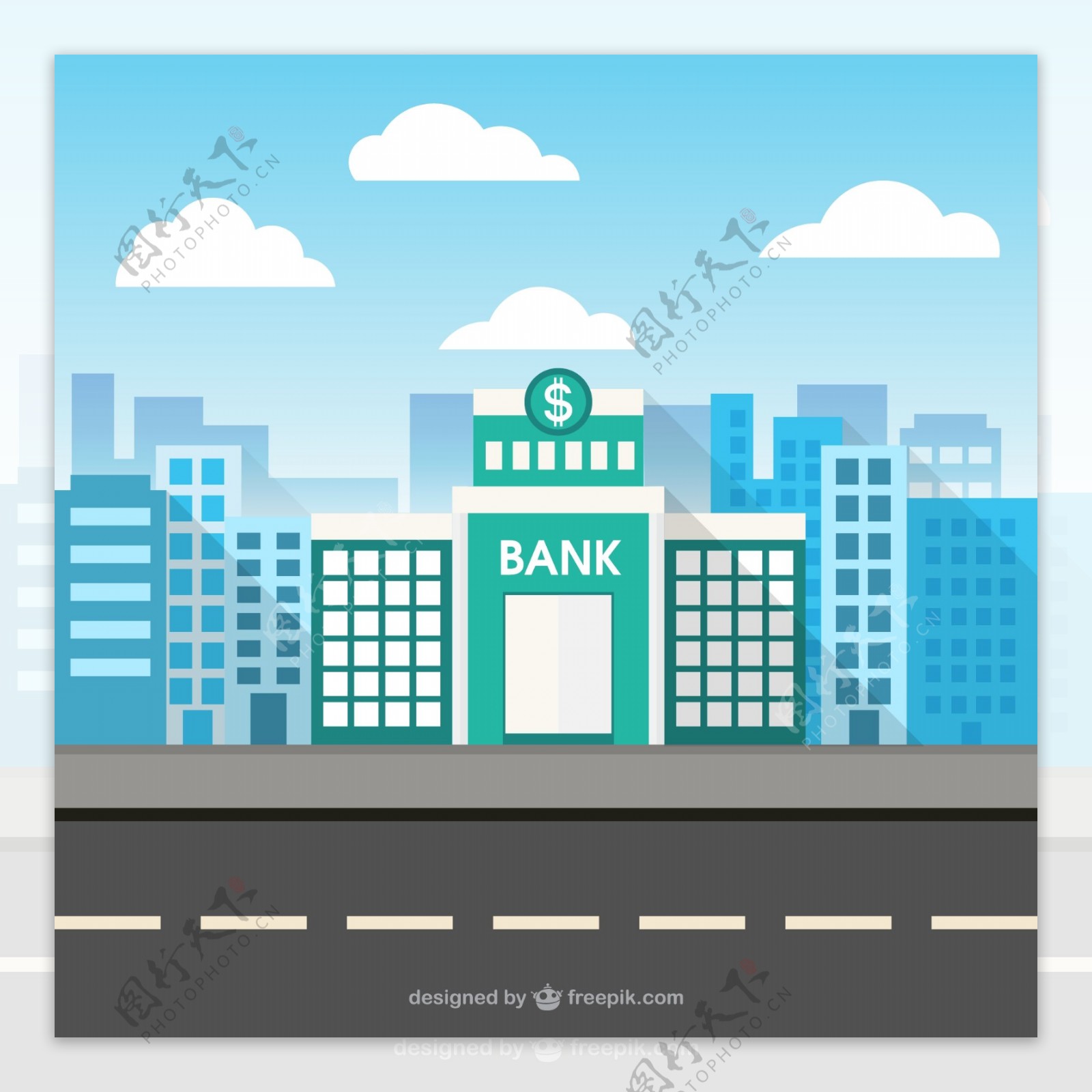 银行建筑矢量