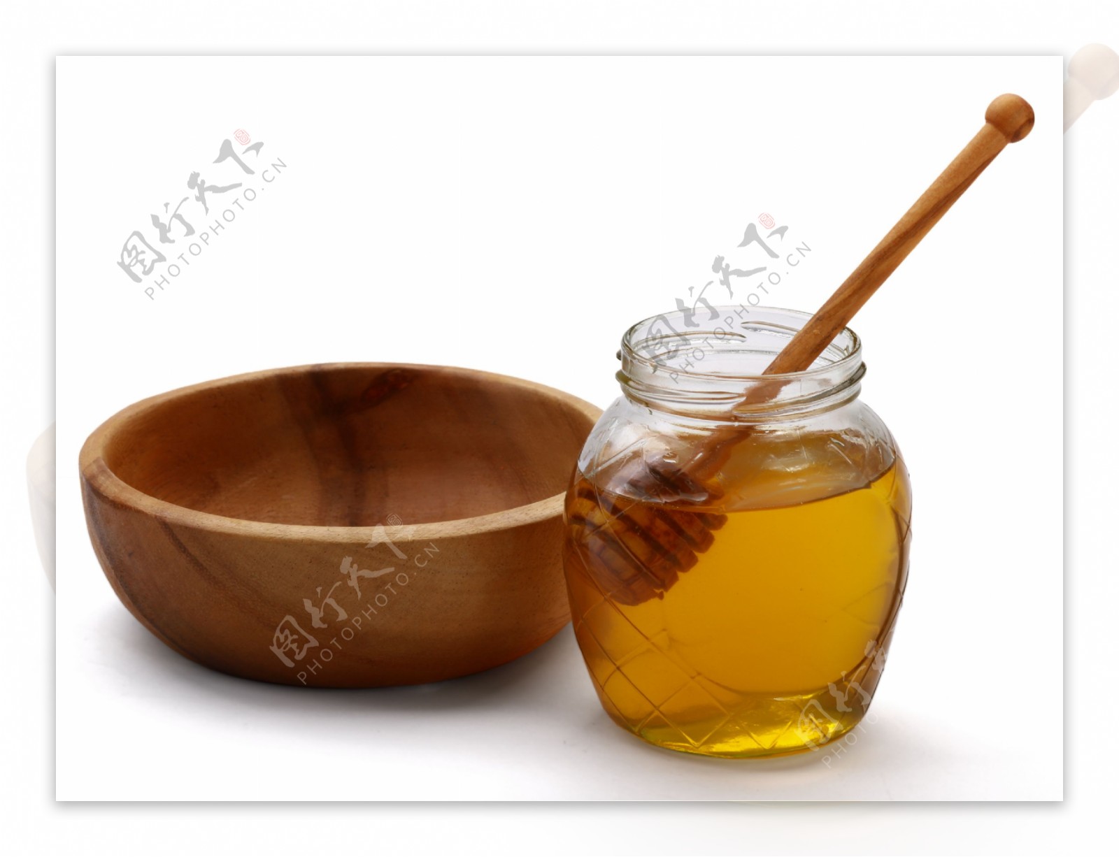 木碗和蜂蜜图片