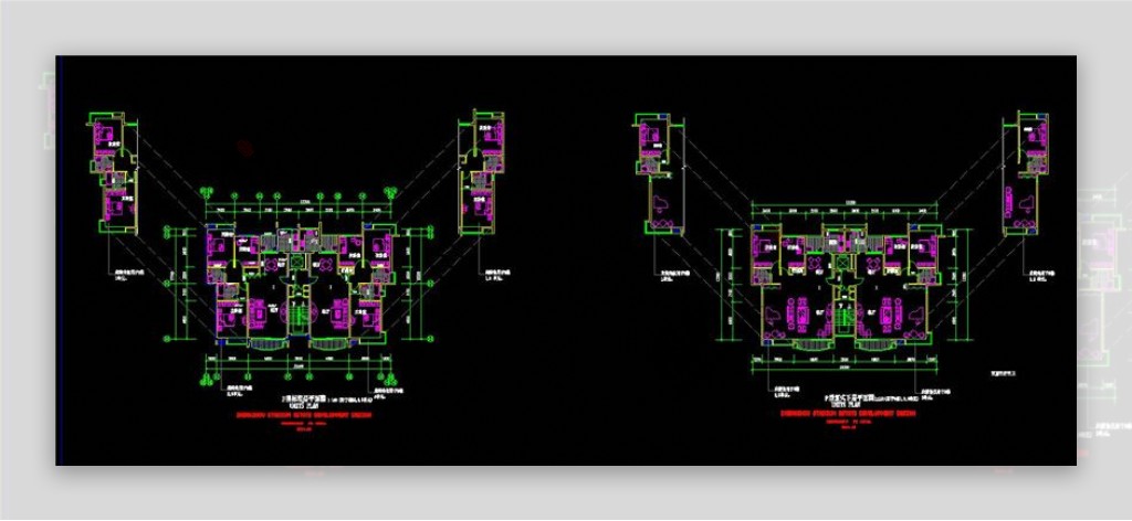 小区二户cad平面