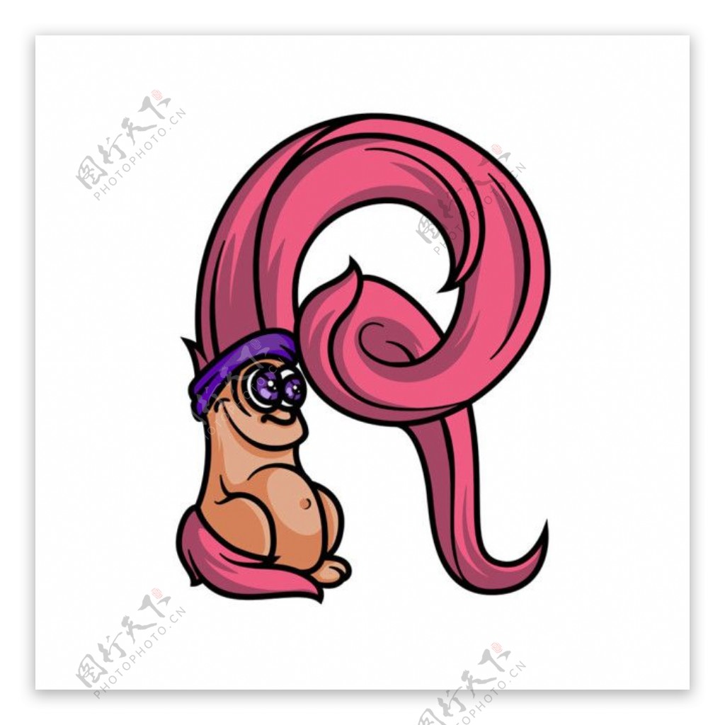 卡通动物字母Q图片