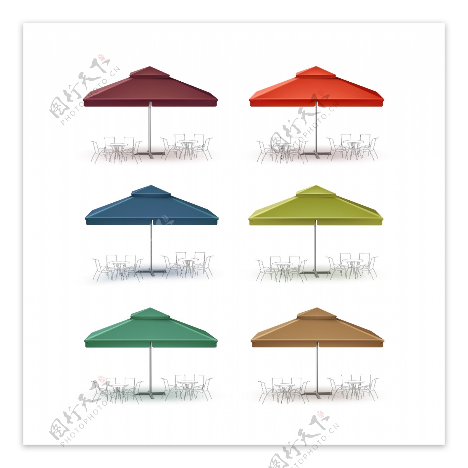 彩色的太阳伞