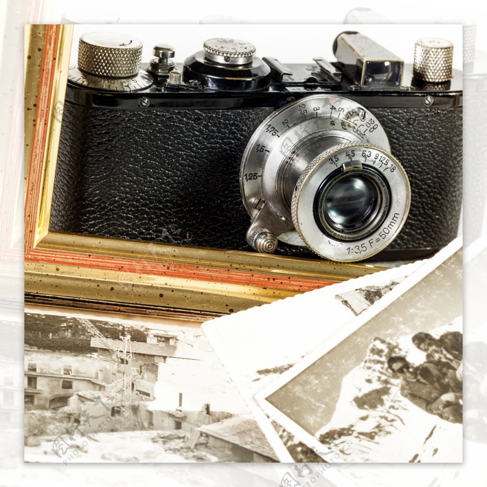 复古相机和老照片图片