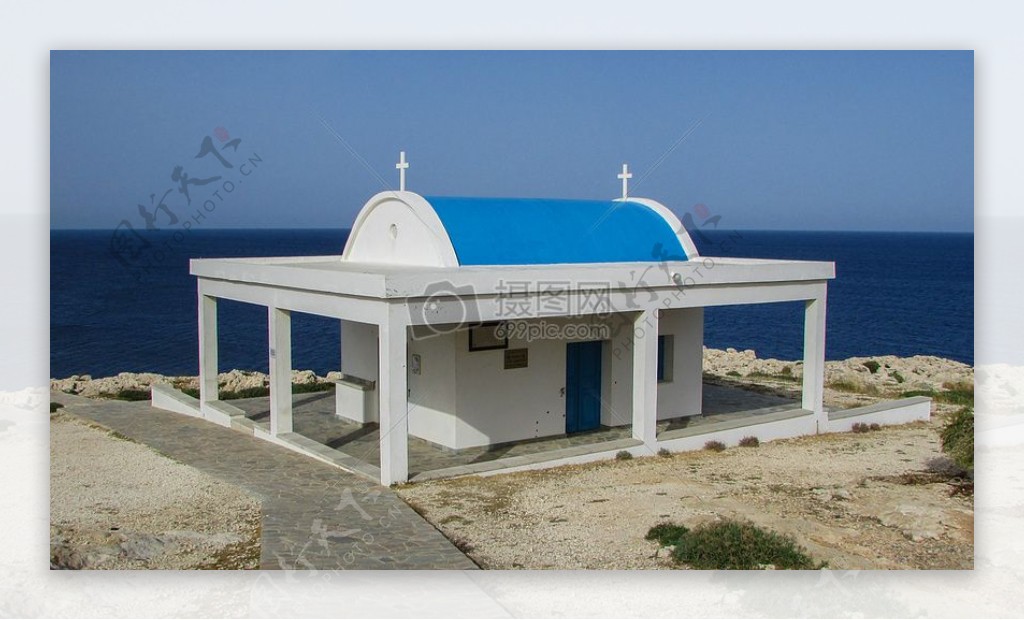 塞浦路斯的海边教堂