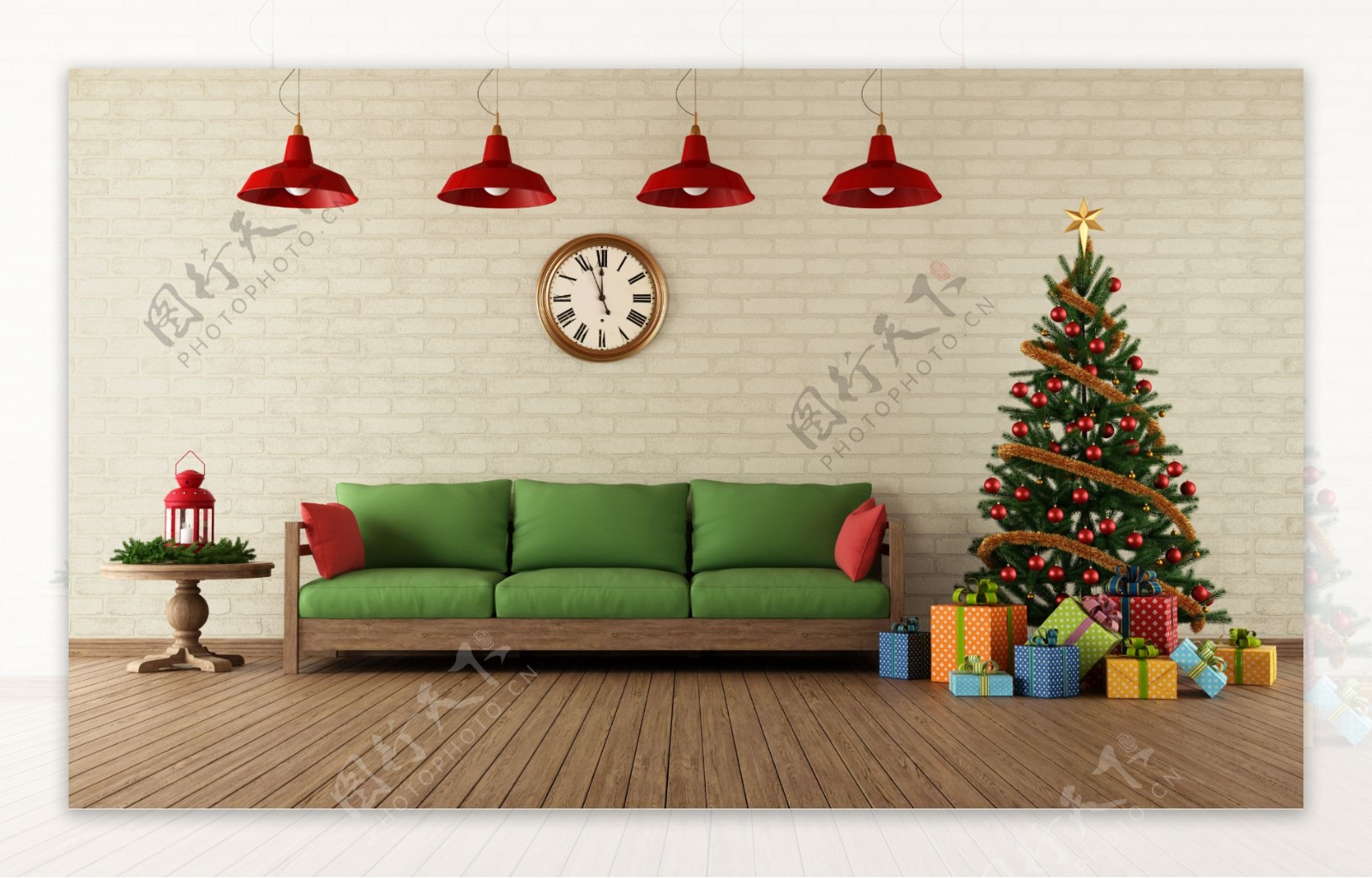 圣诞节客厅布置图片