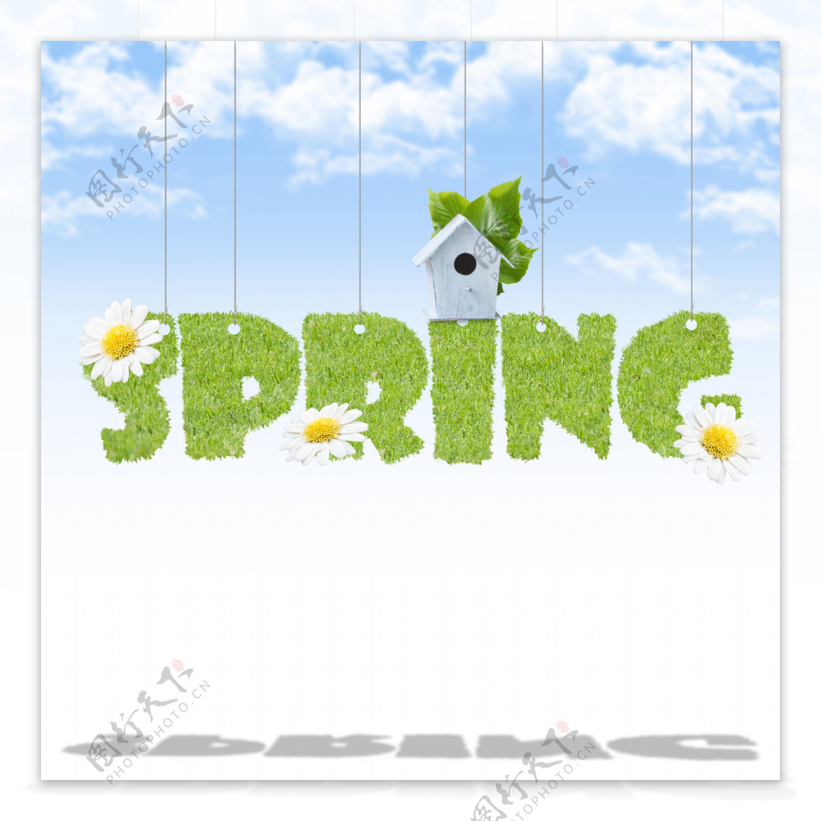 春天字母背景图片