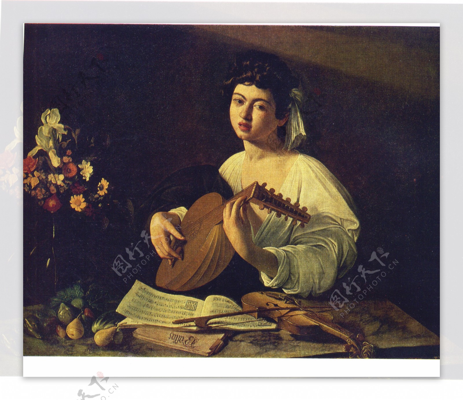 女孩与提琴油画1004图片