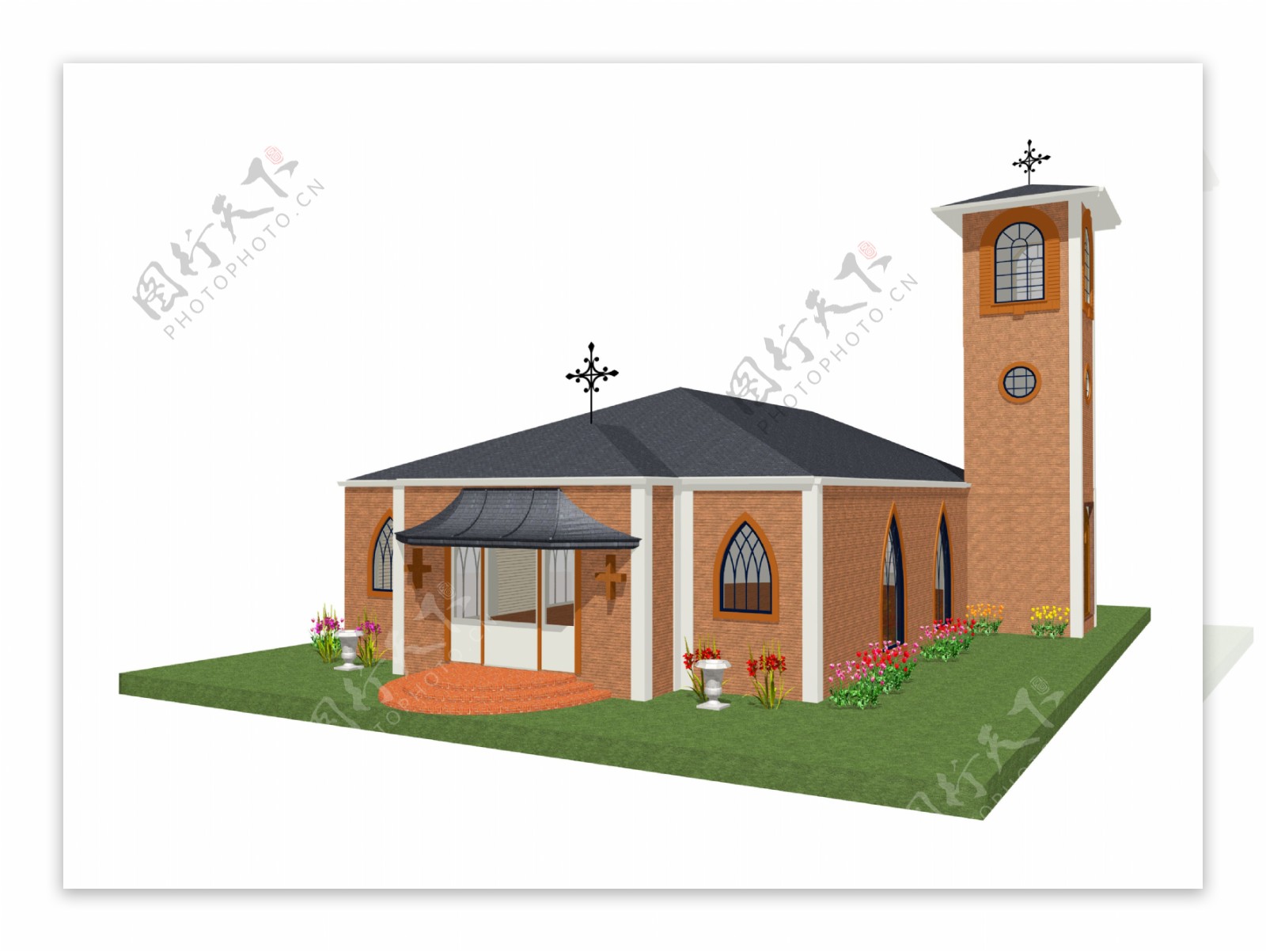 教堂设计模型图片