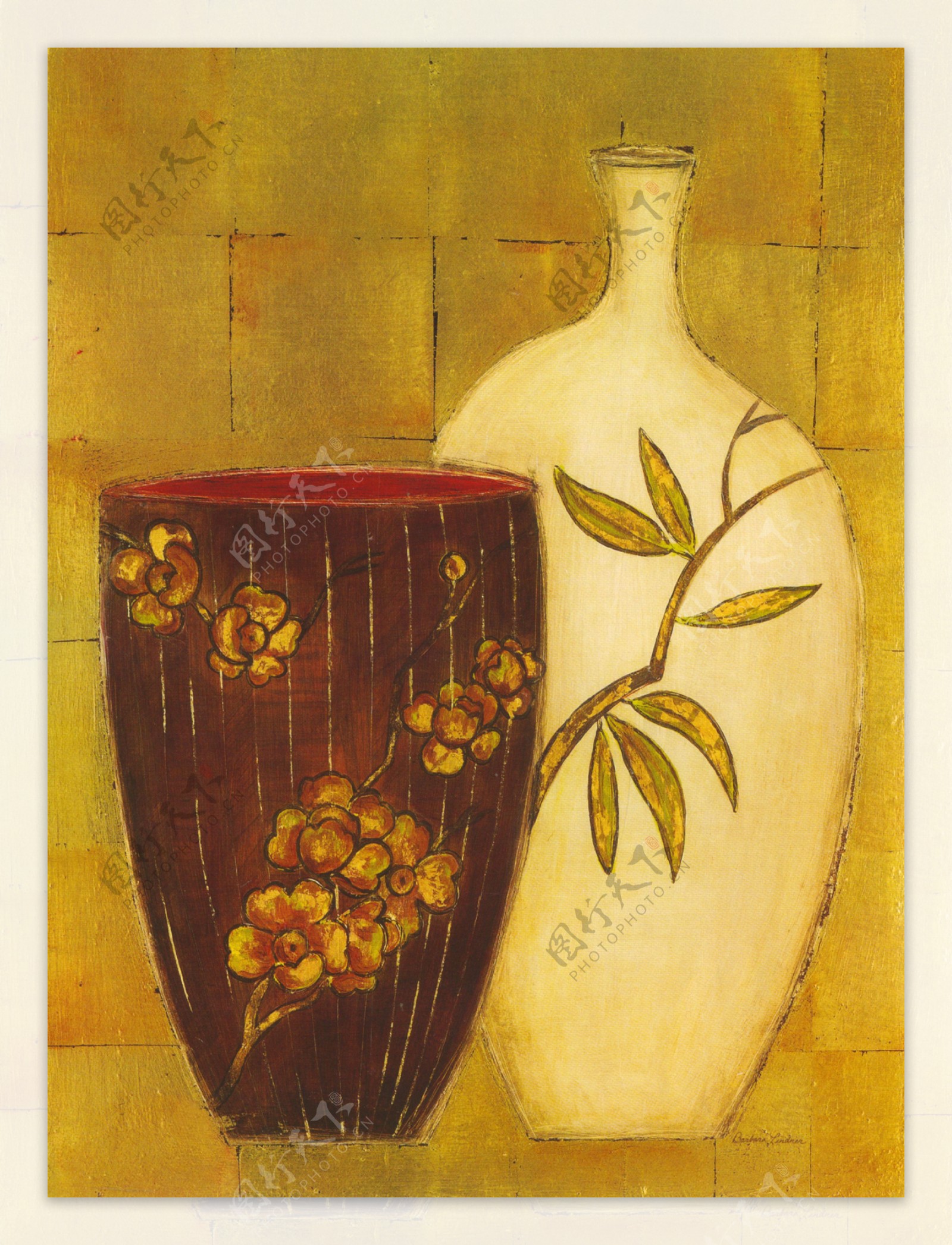 创意花瓶油画图片