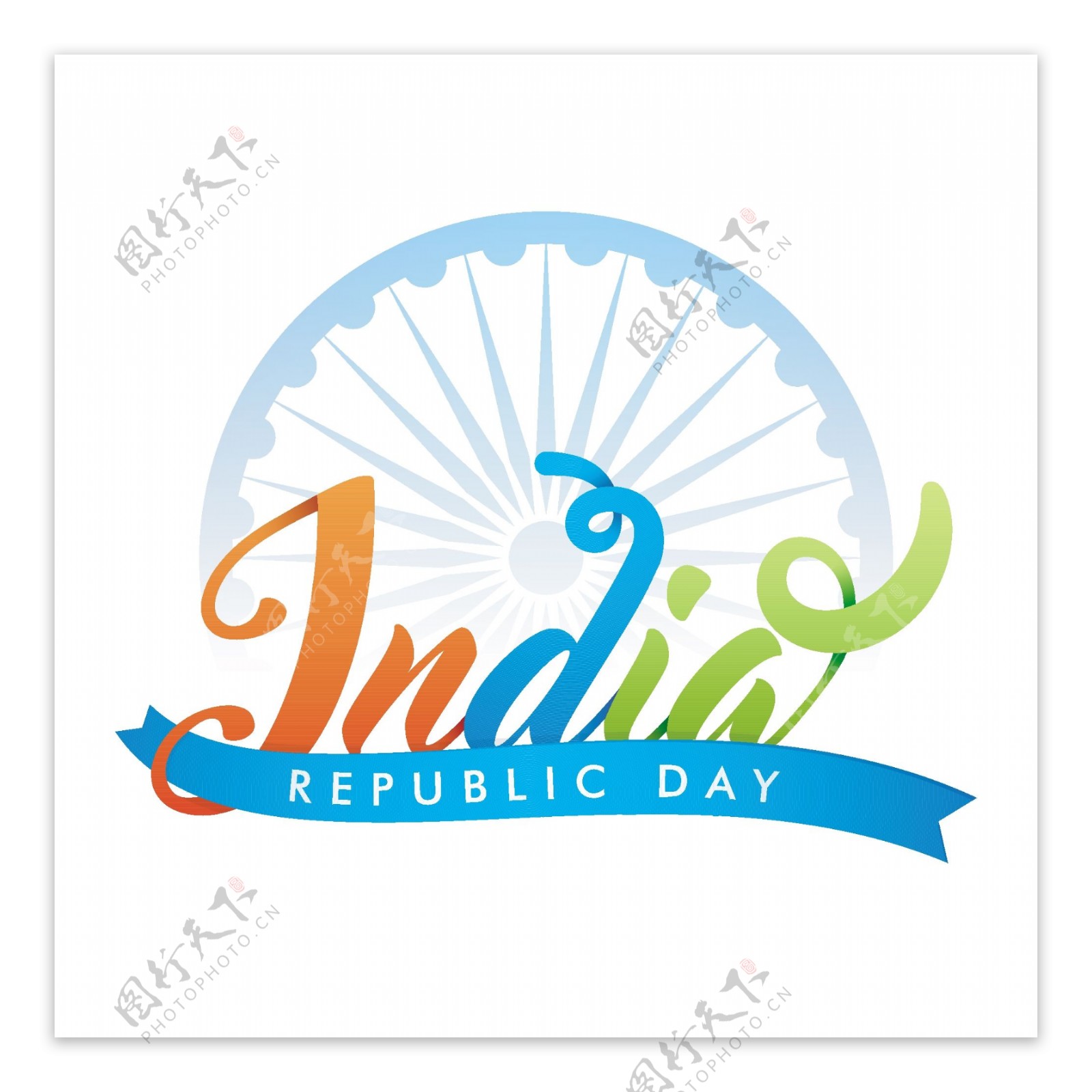 印度共和国日蓝色背景