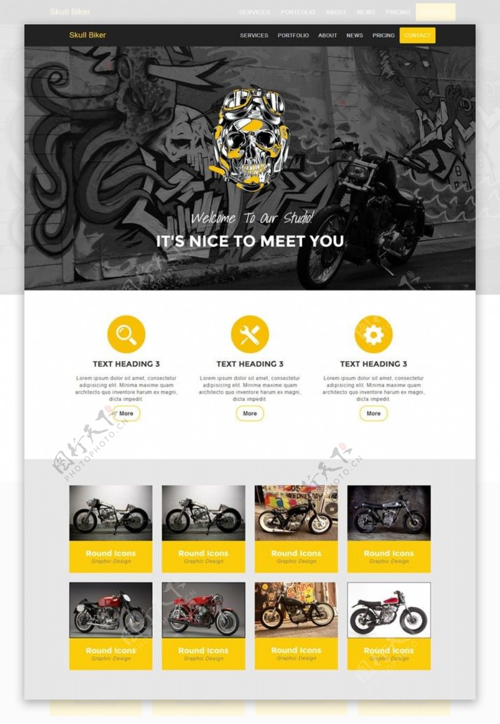 摩托车俱乐部网页素材