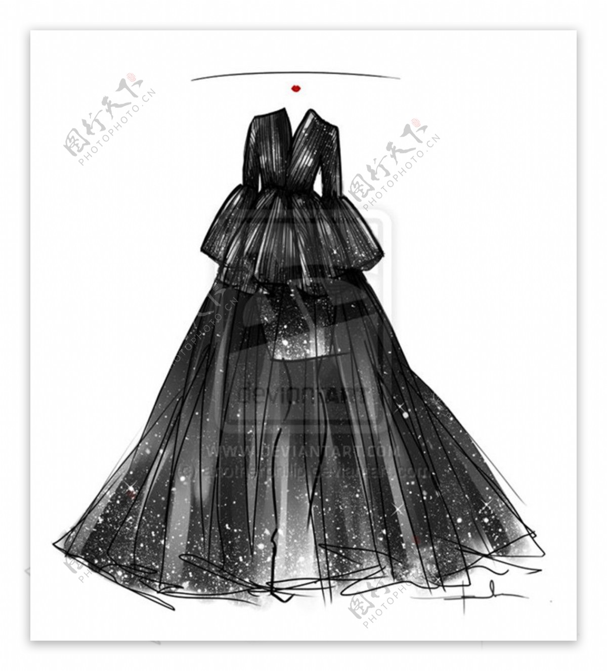黑色长裙设计图