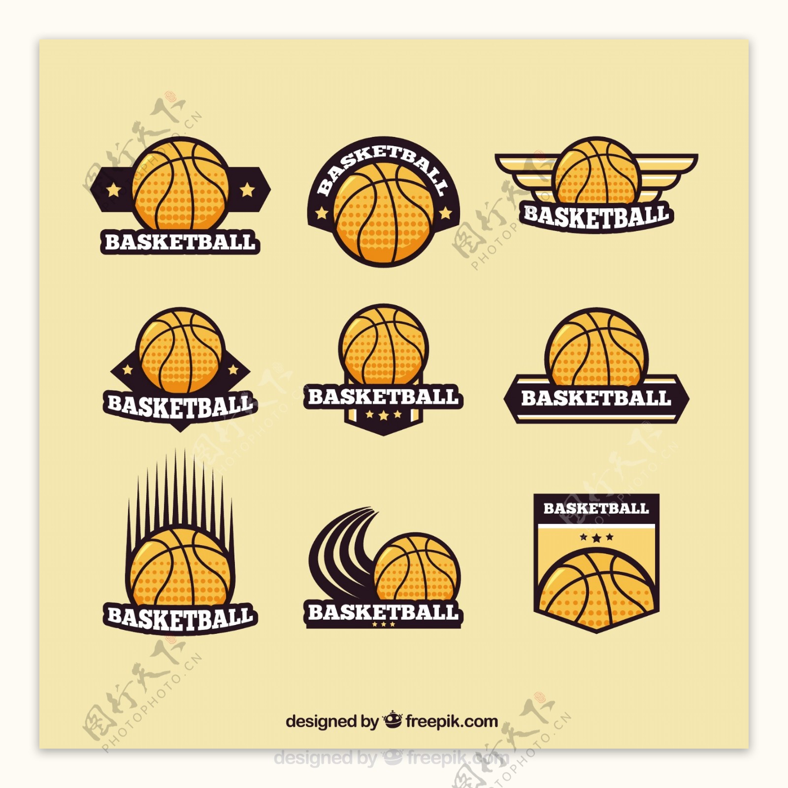 复古篮球标志系列