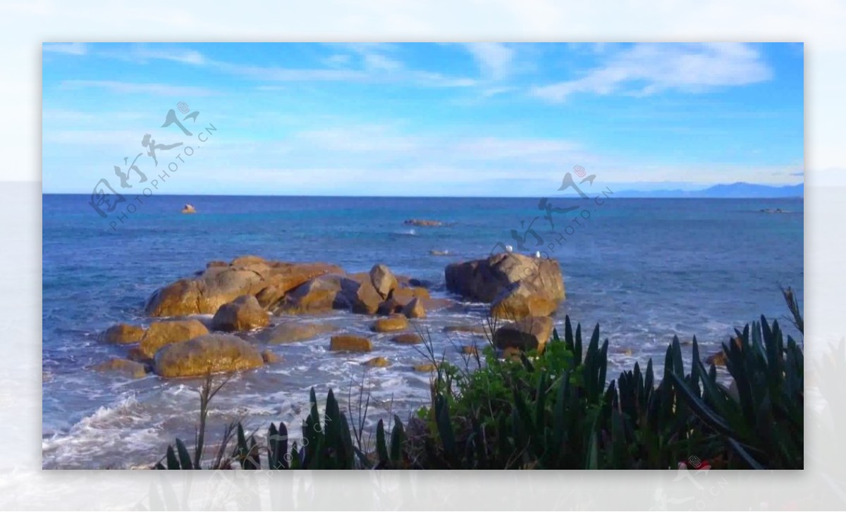 岛屿石头风景海水视频