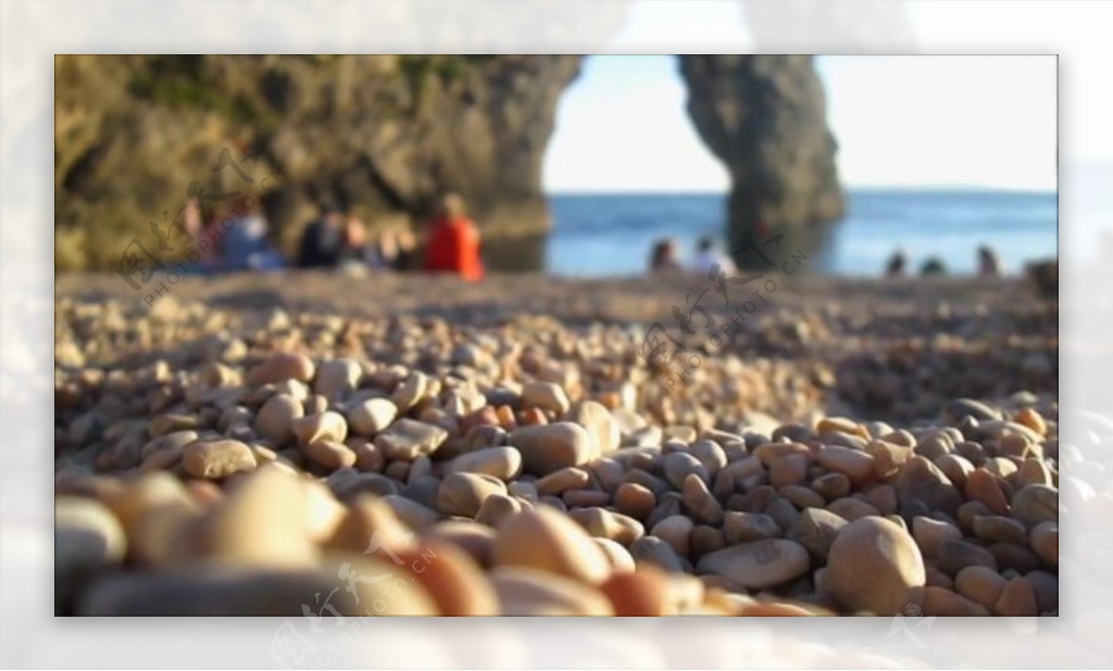 鹅卵石沙滩视频素材设计