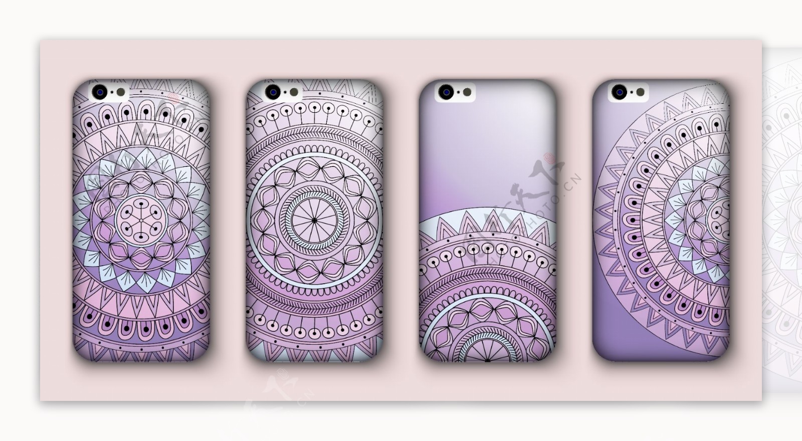 紫色花纹手机壳
