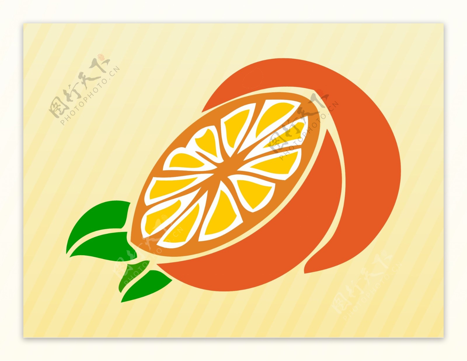 扁平橙子图标