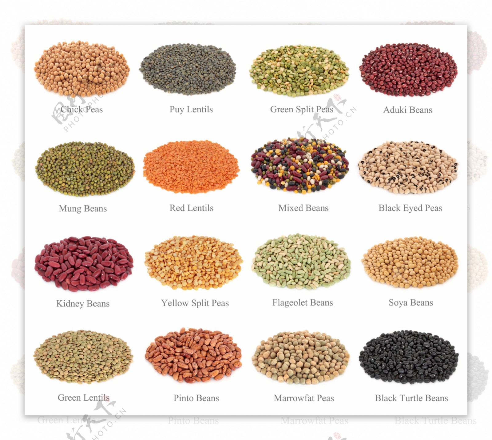 16种谷物豆类高清图片