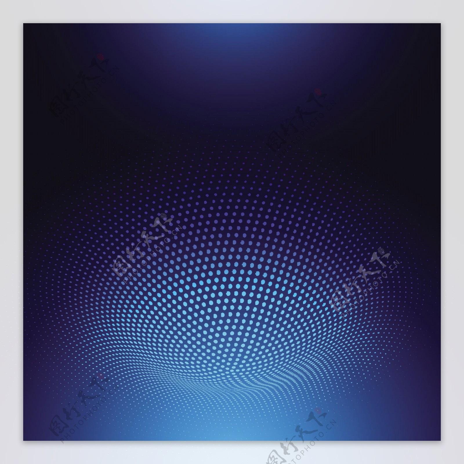 抽象蓝色圆环点孔旋窝背景