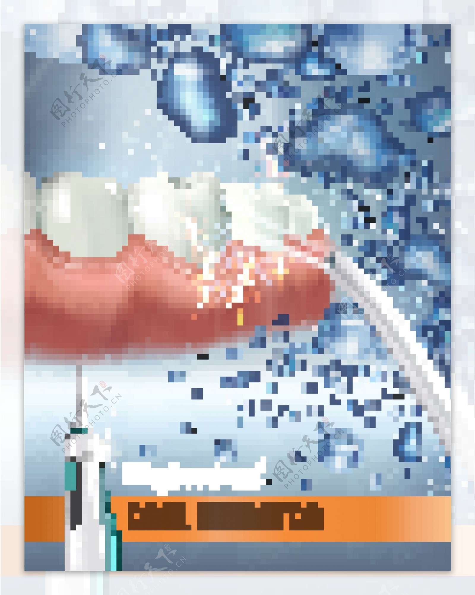 牙齿与电动牙刷海报矢量素材下载