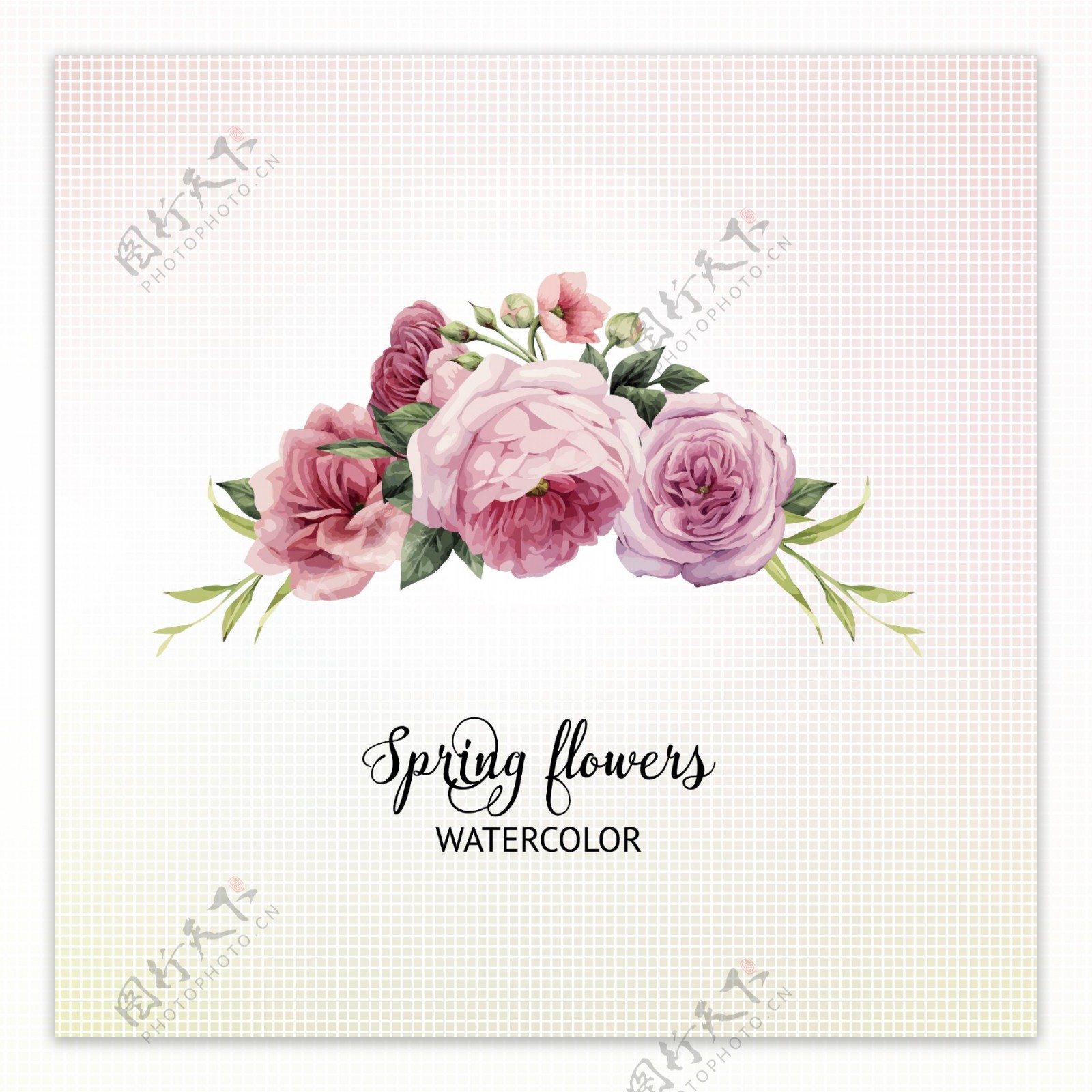 粉色玫瑰花复古唯美玫瑰花高清设计素材
