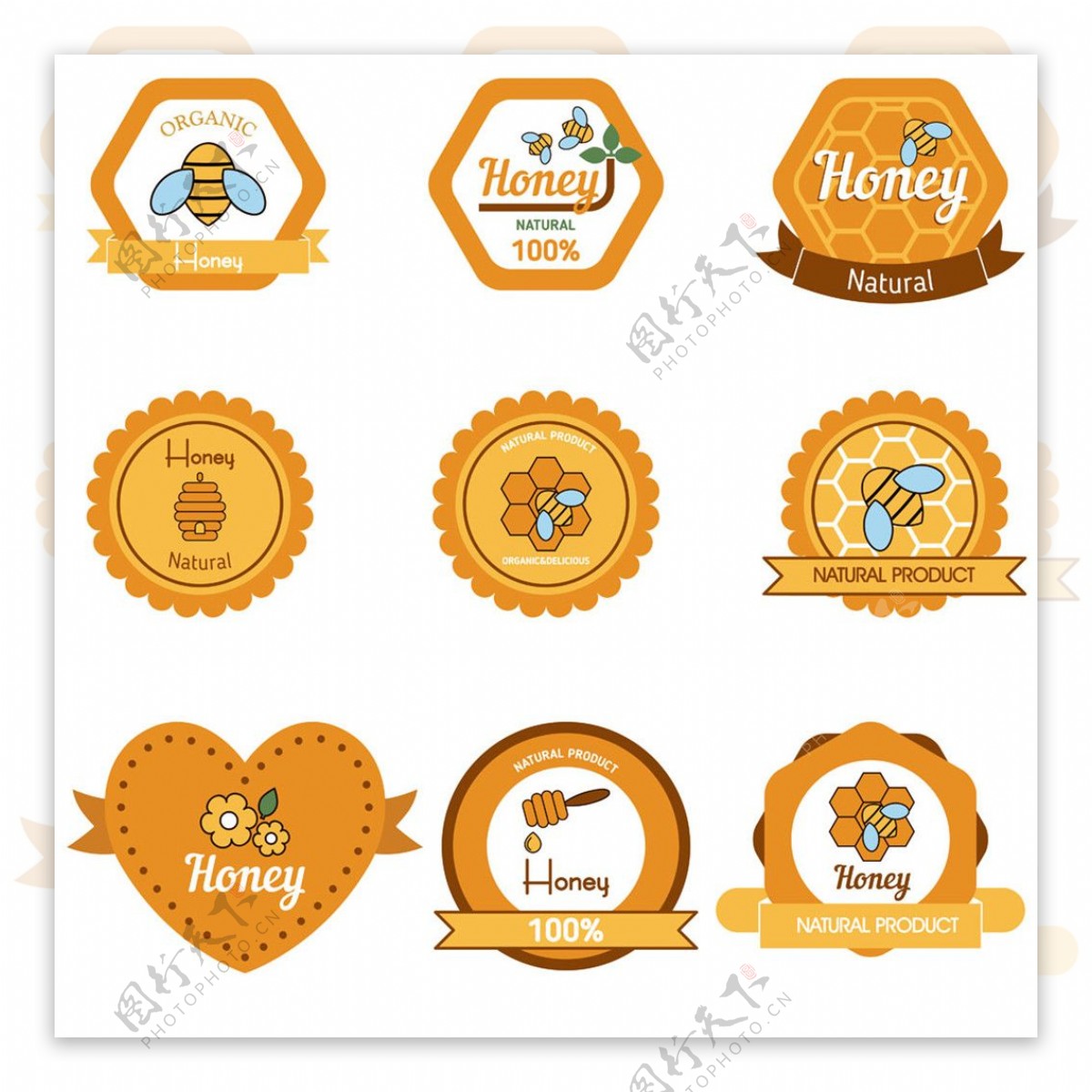 黄色蜂蜜图标图片