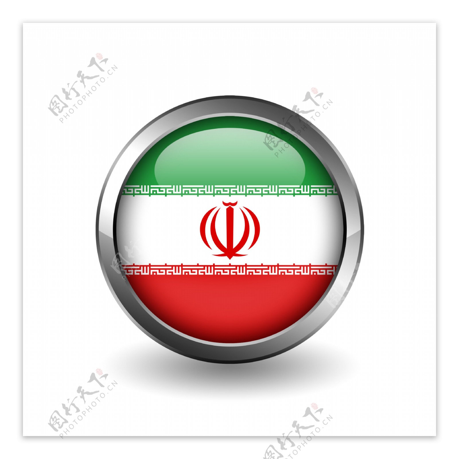 伊朗国旗按钮图片