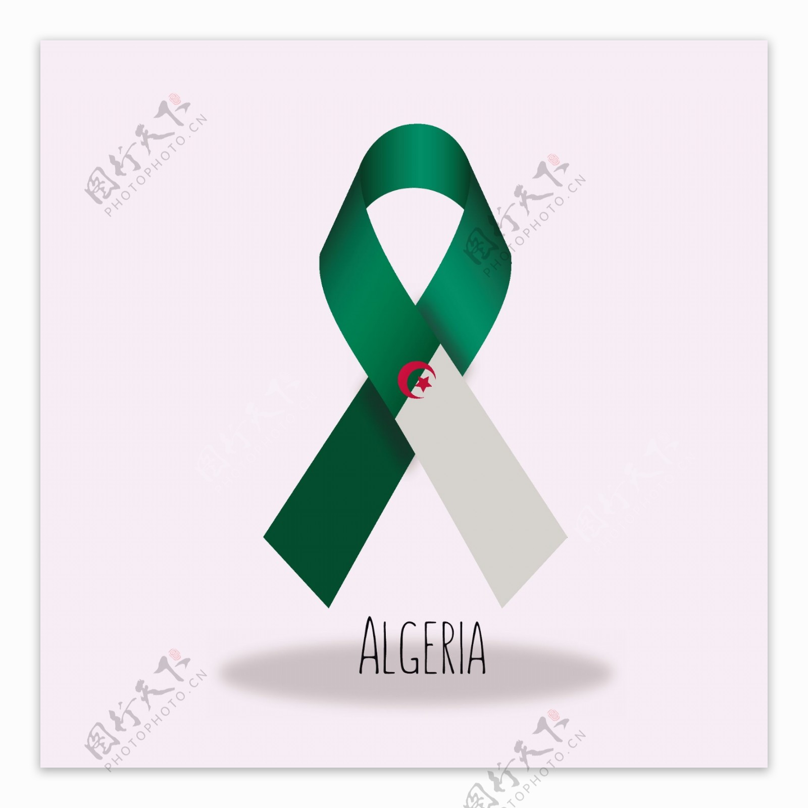 阿尔及利亚国旗丝带设计素材