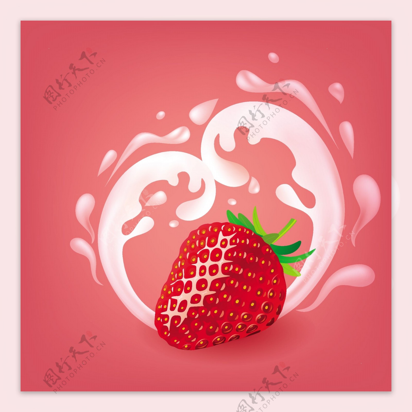 草莓牛奶广告背景