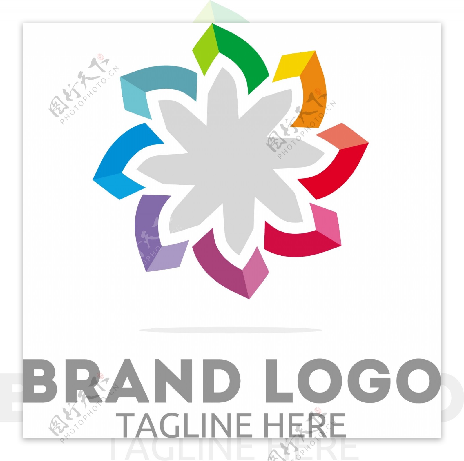 花瓣形状logo标志