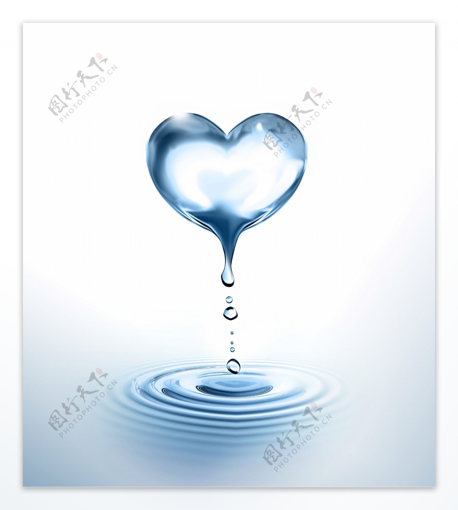 爱心水滴溅起的水纹图片