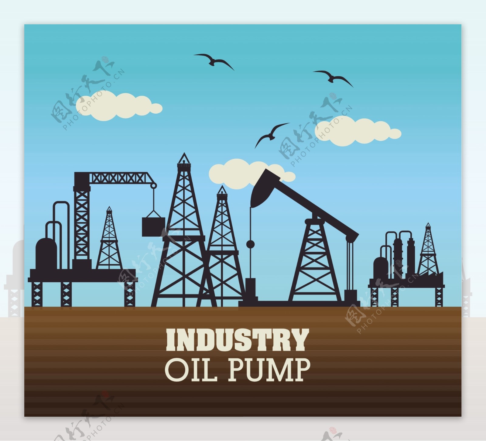 能源石油制造行业矢量图制作