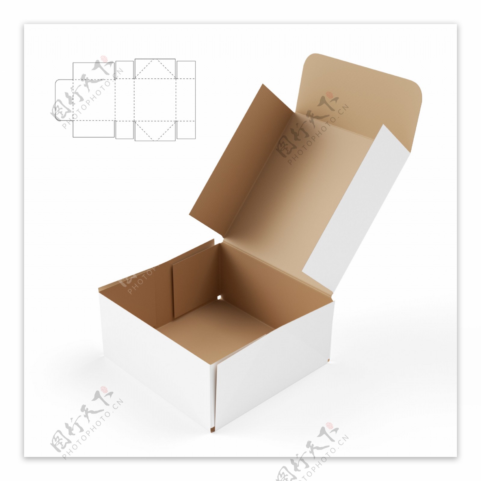 方形纸盒和钢刀线图片