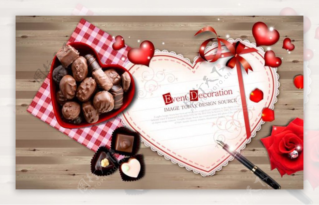 爱心巧克力情人节PSD素材