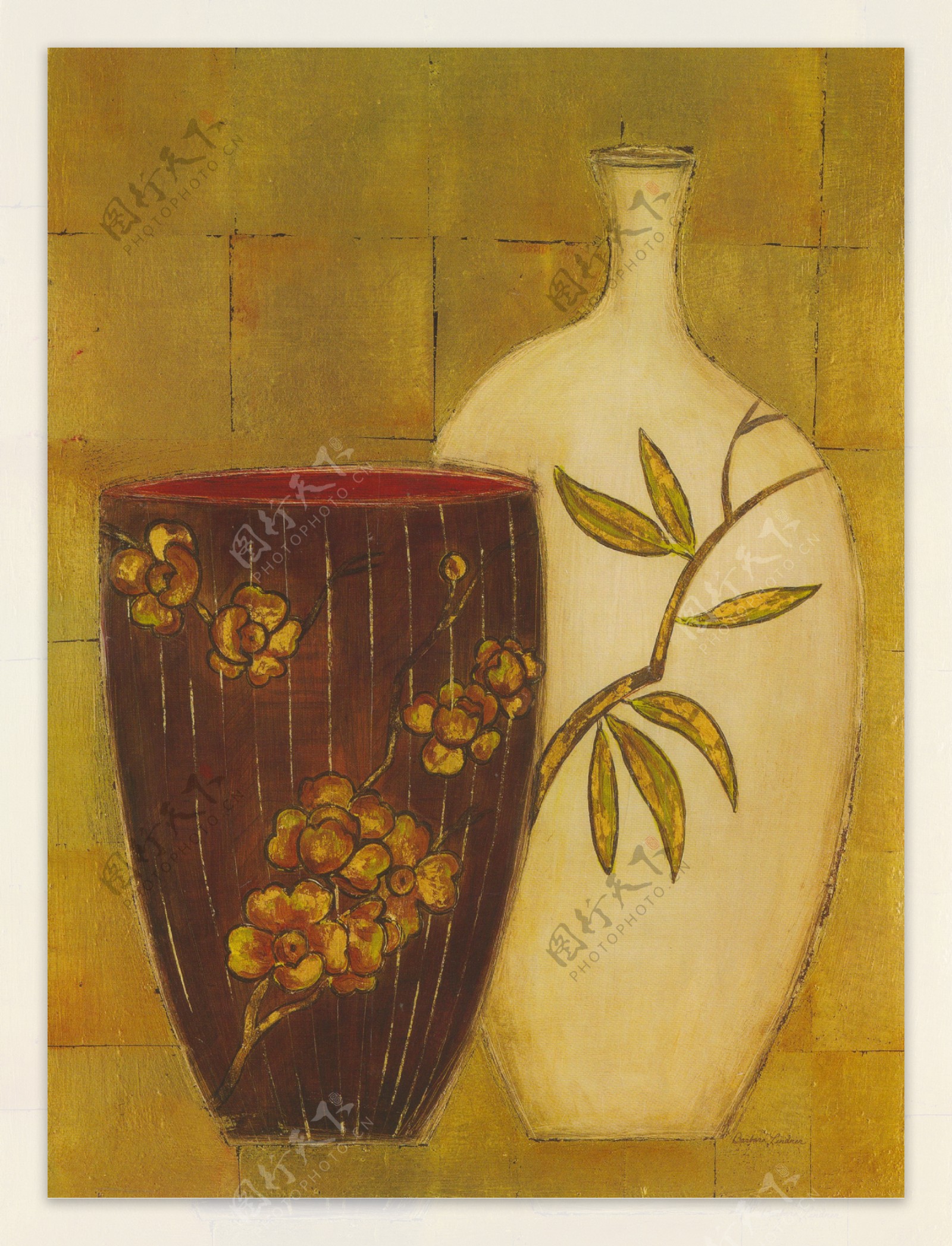 装饰花瓶油画图片