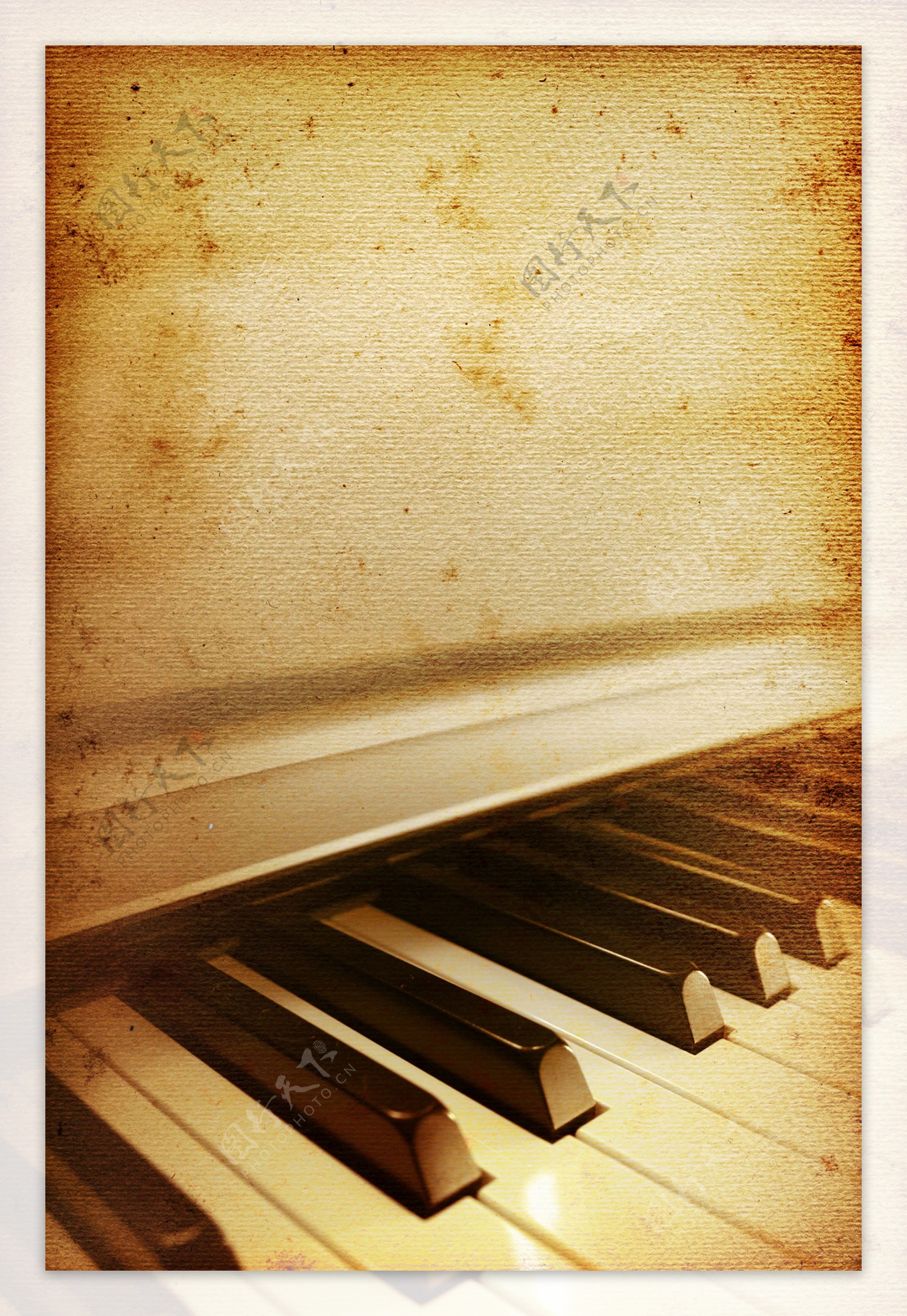 复古背景钢琴图片