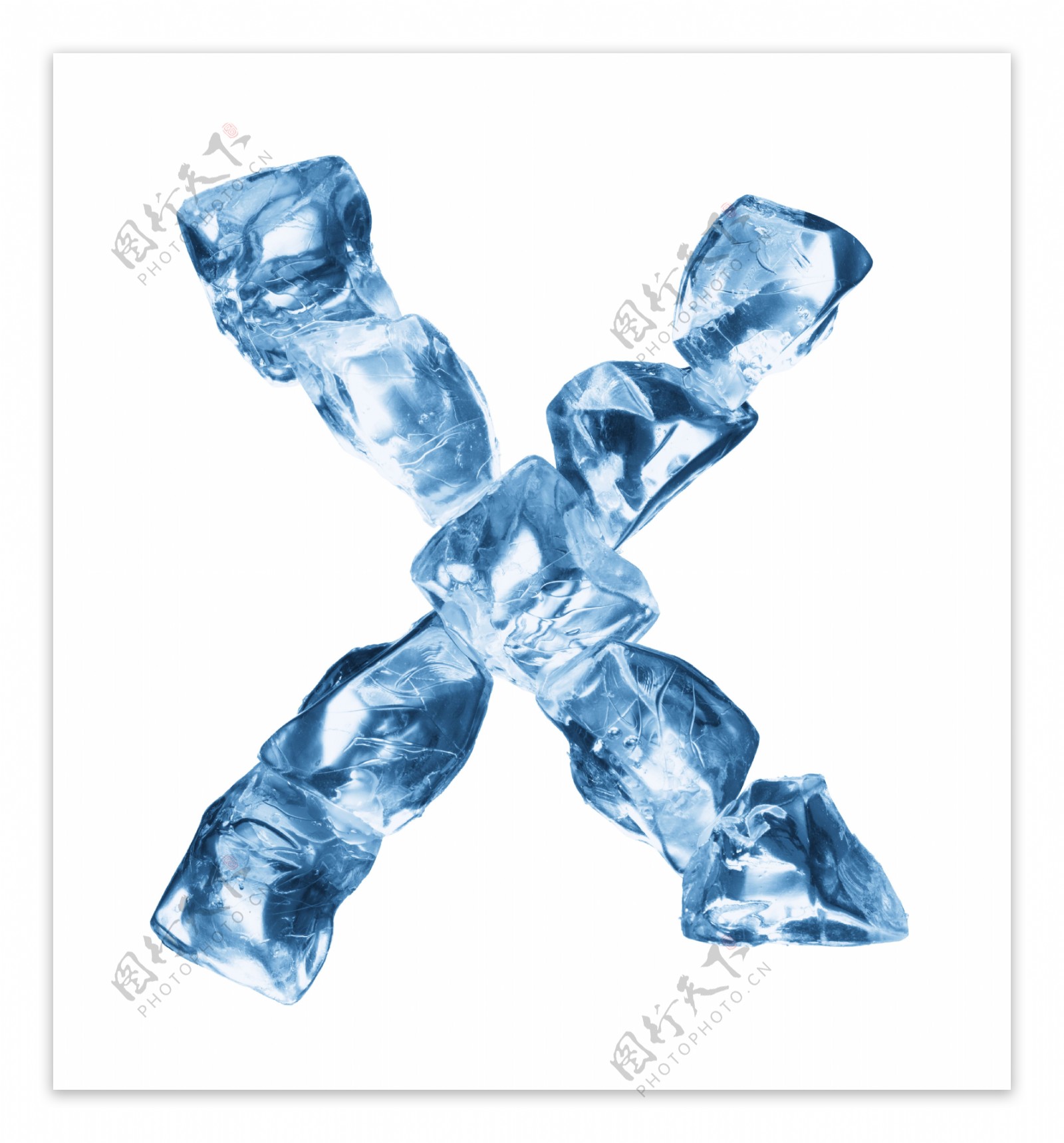 冰块字母X图片