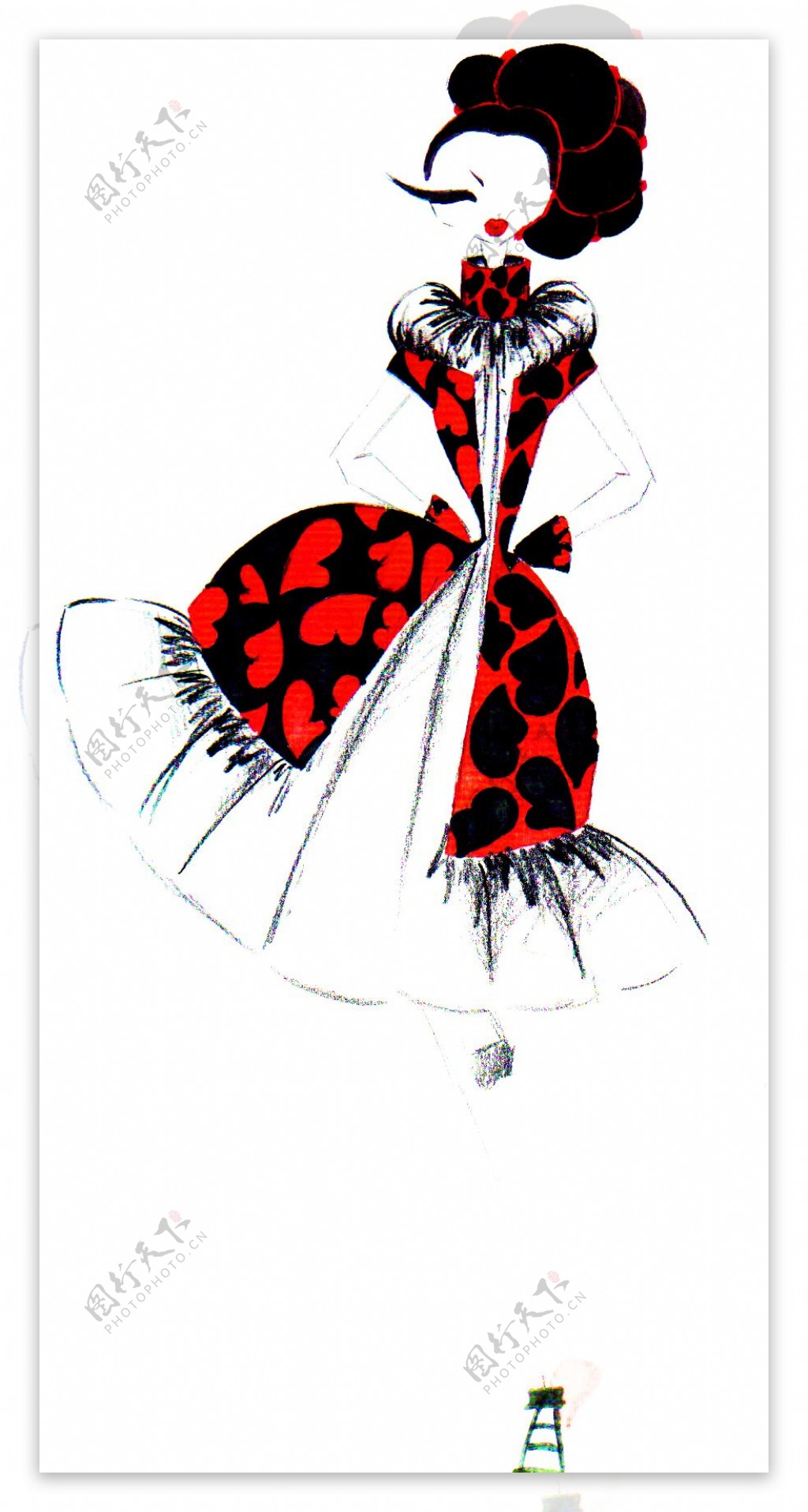 红黑公主裙设计图