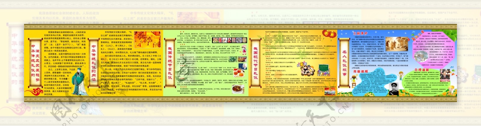 学校文化墙中华传统礼仪展板