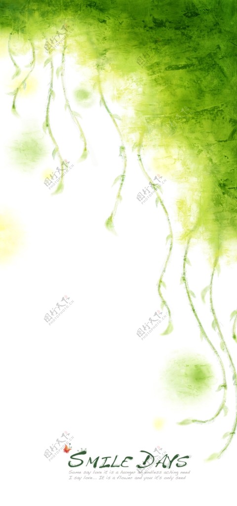 藤蔓植物装饰水彩图案