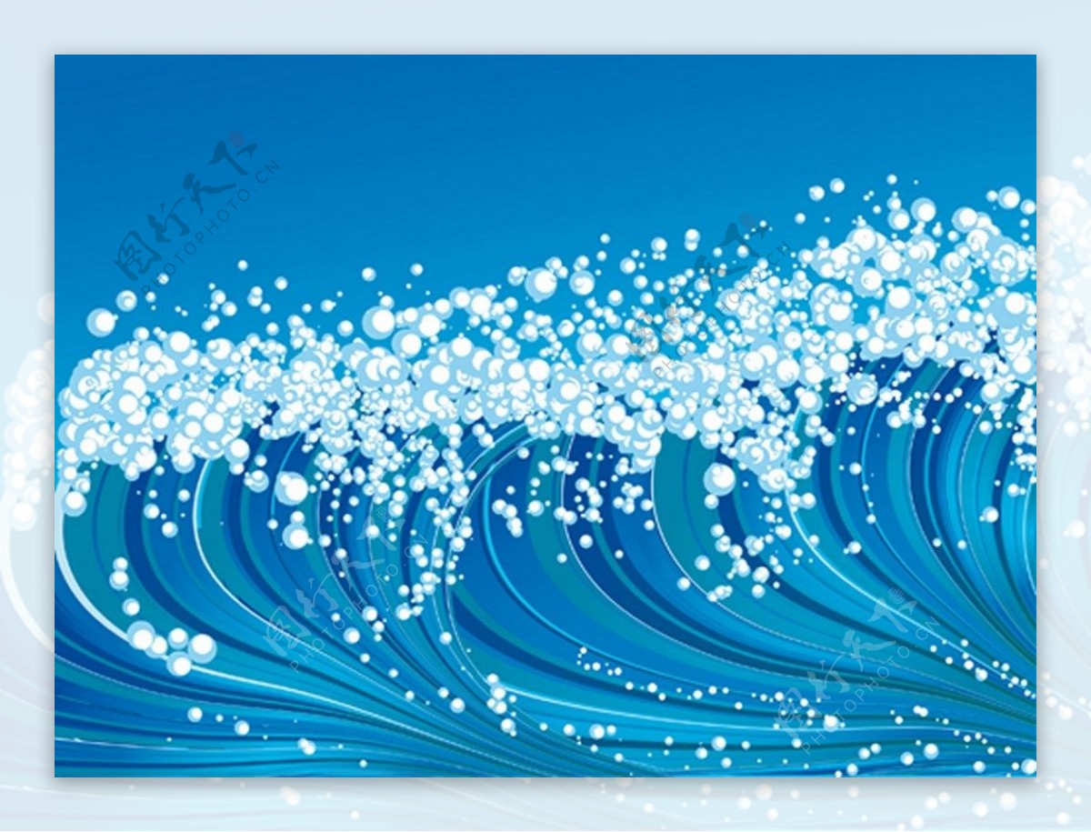 蓝色大海漂亮波浪背景图