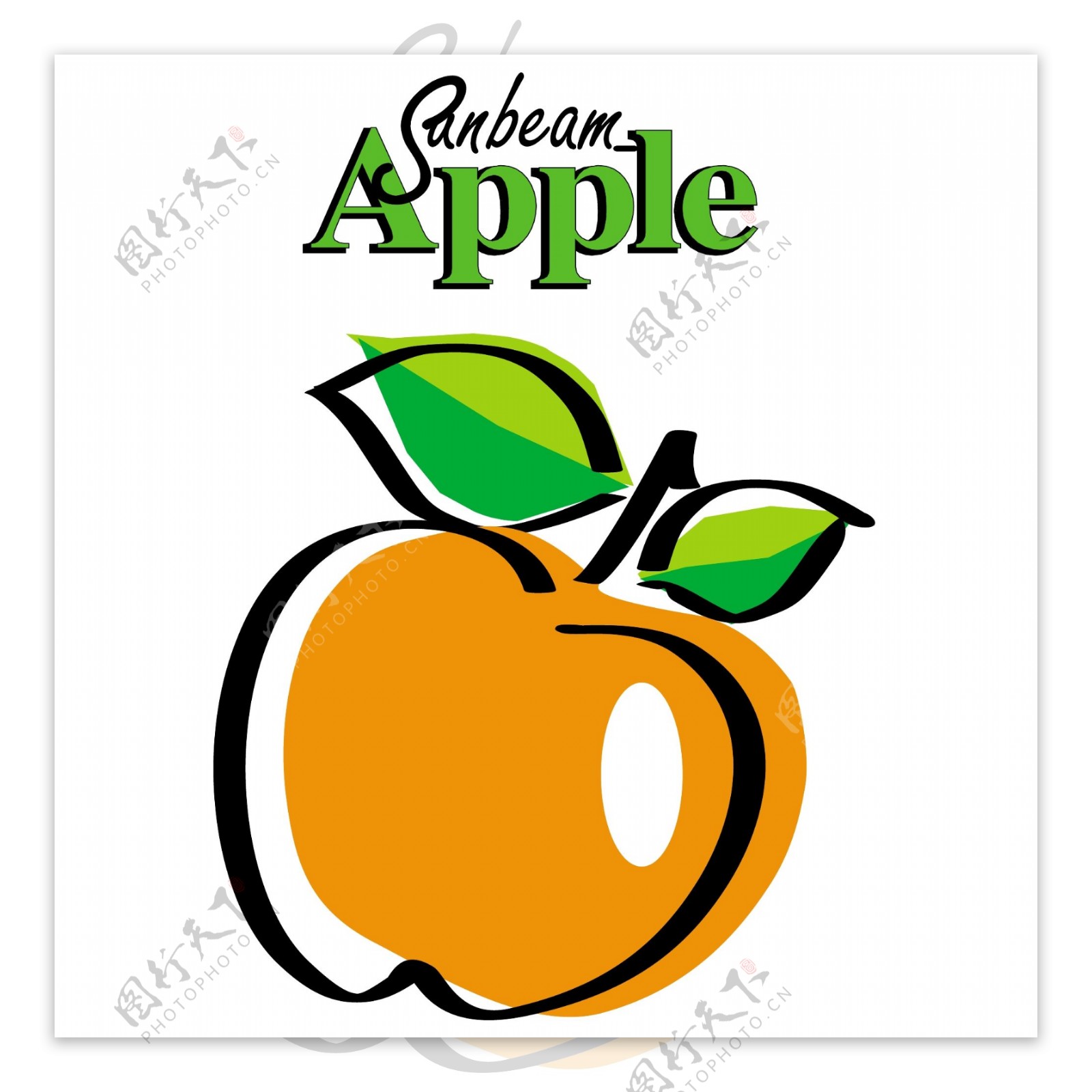 橙色苹果图标logo设计