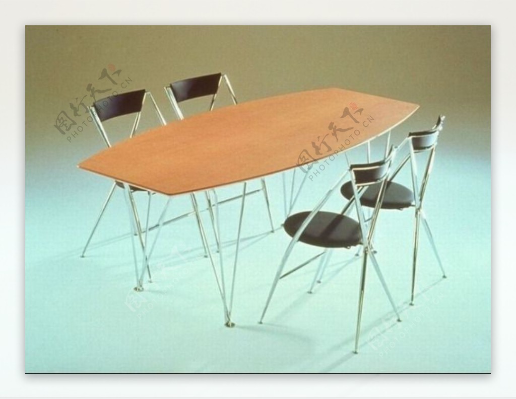 简约4座餐桌椅组合3D模型