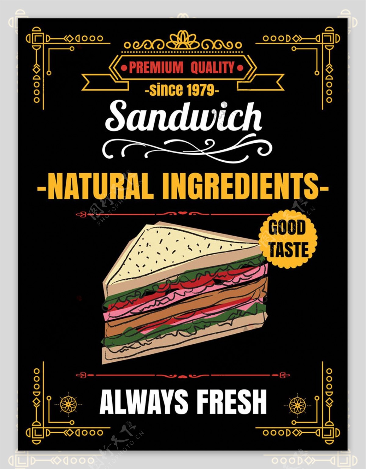 三明治宣传海报图片
