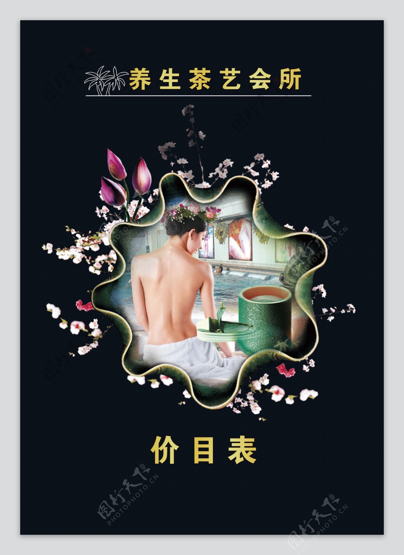 养生茶艺画册典雅封面图片