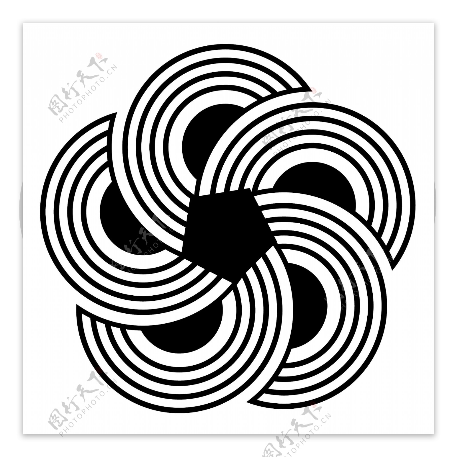 黑白色抽象创意logo设计